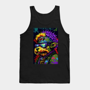 Psychedelic Dog with Sunglasses Tank Top